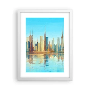 Plagát v bielom ráme - Slnečná metropola - 30x40 cm