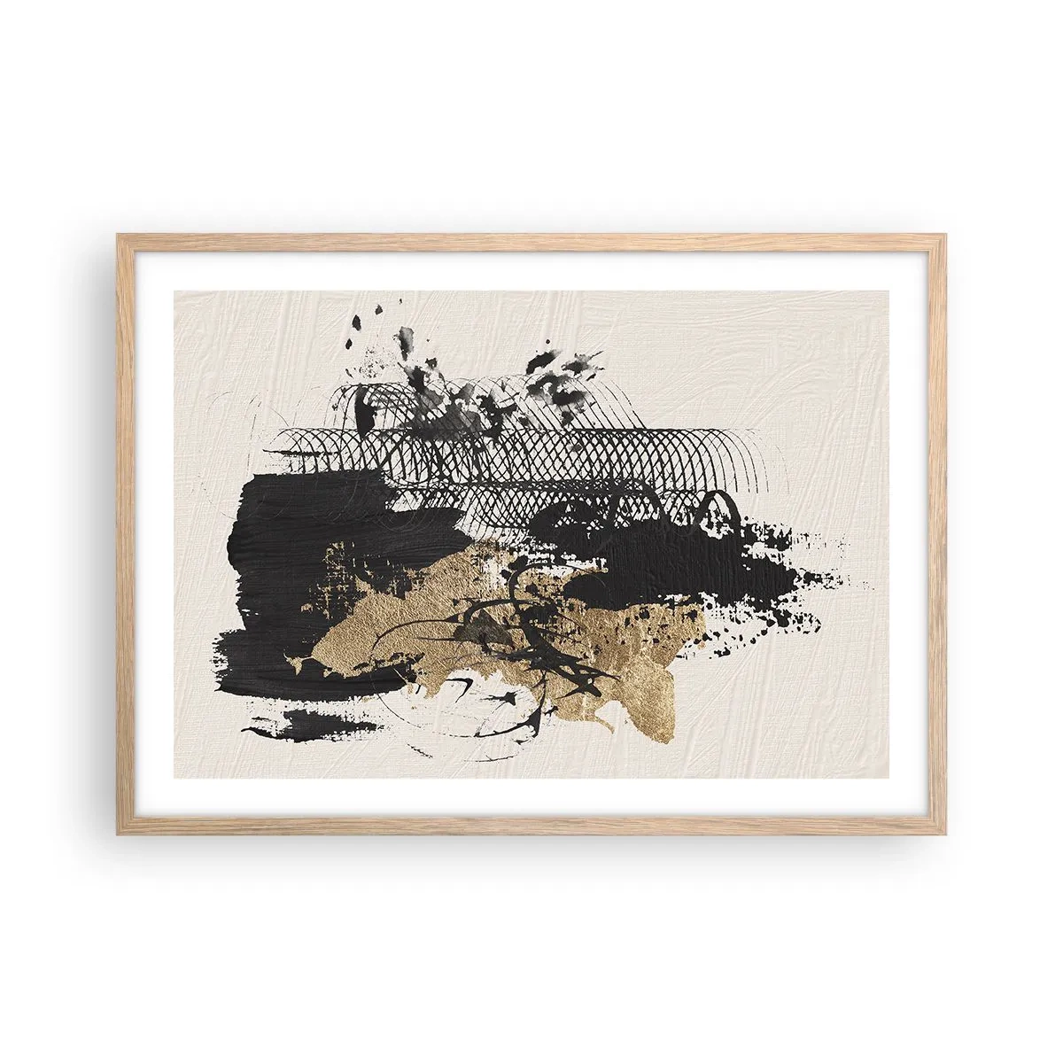 Plagát v ráme zo svetlého duba - Kompozícia s vášňou - 70x50 cm