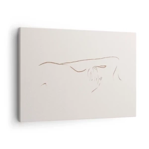 Obraz na plátne - Jemná kresba siluety na svetlom pozadí - 70x50cm - Tvar túžby - Moderná nástenná dekorácia do obývacej izby a spálne ARTTOR