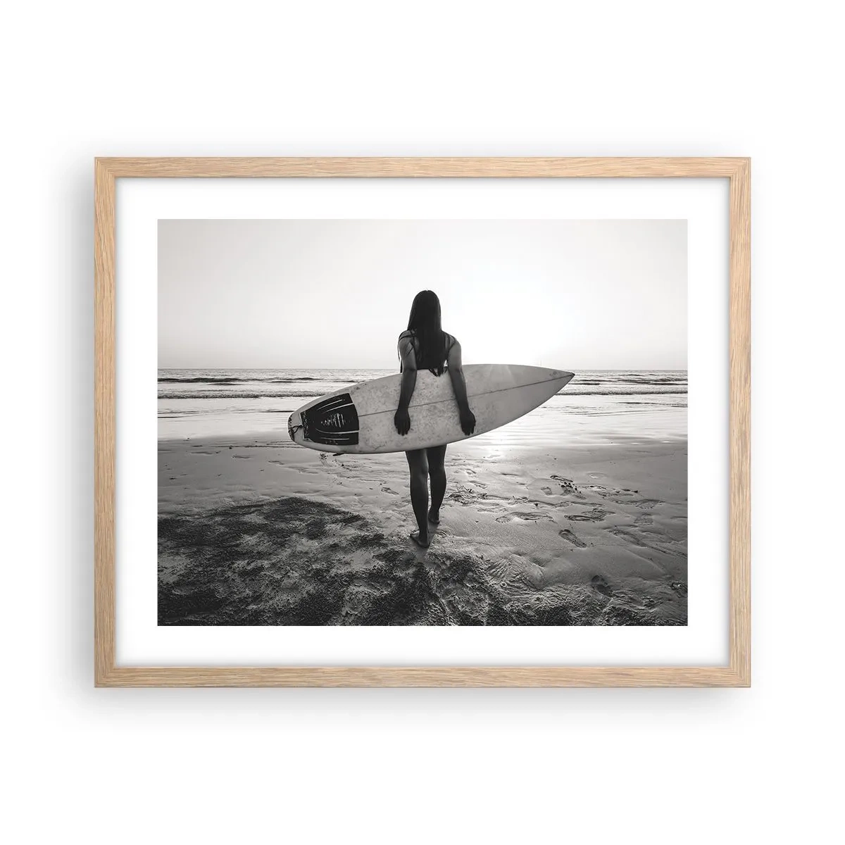 Plagát v ráme zo svetlého duba - Dcéra morskej vlny - 50x40 cm