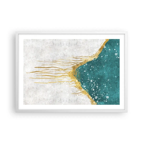 Plagát v bielom ráme - Zlatý príliv - 70x50 cm