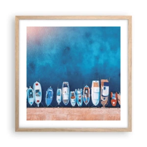 Plagát v ráme zo svetlého duba - V rade za sebou - 50x50 cm