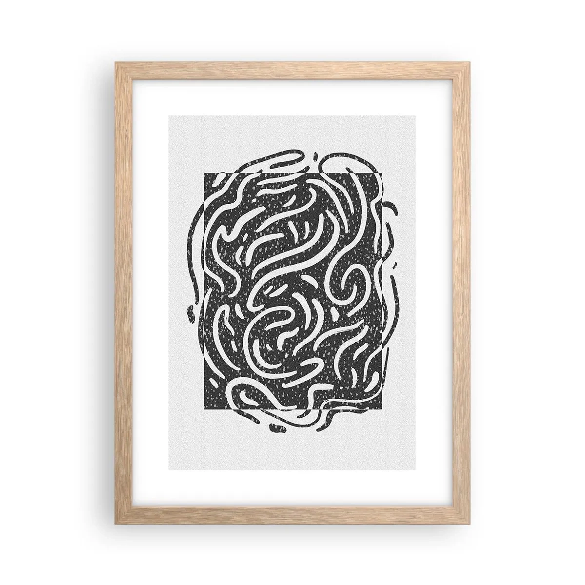 Plagát v ráme zo svetlého duba - Abstrakcia: tanec radosti - 30x40 cm