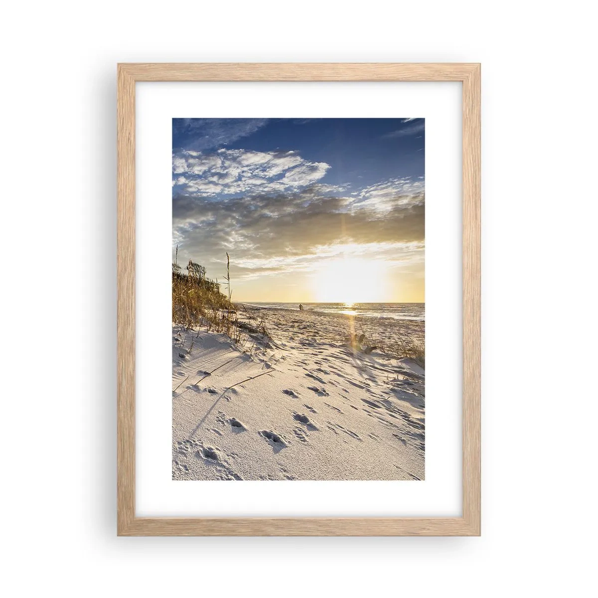 Plagát v ráme zo svetlého duba - Pozvánka na prechádzku - 30x40 cm