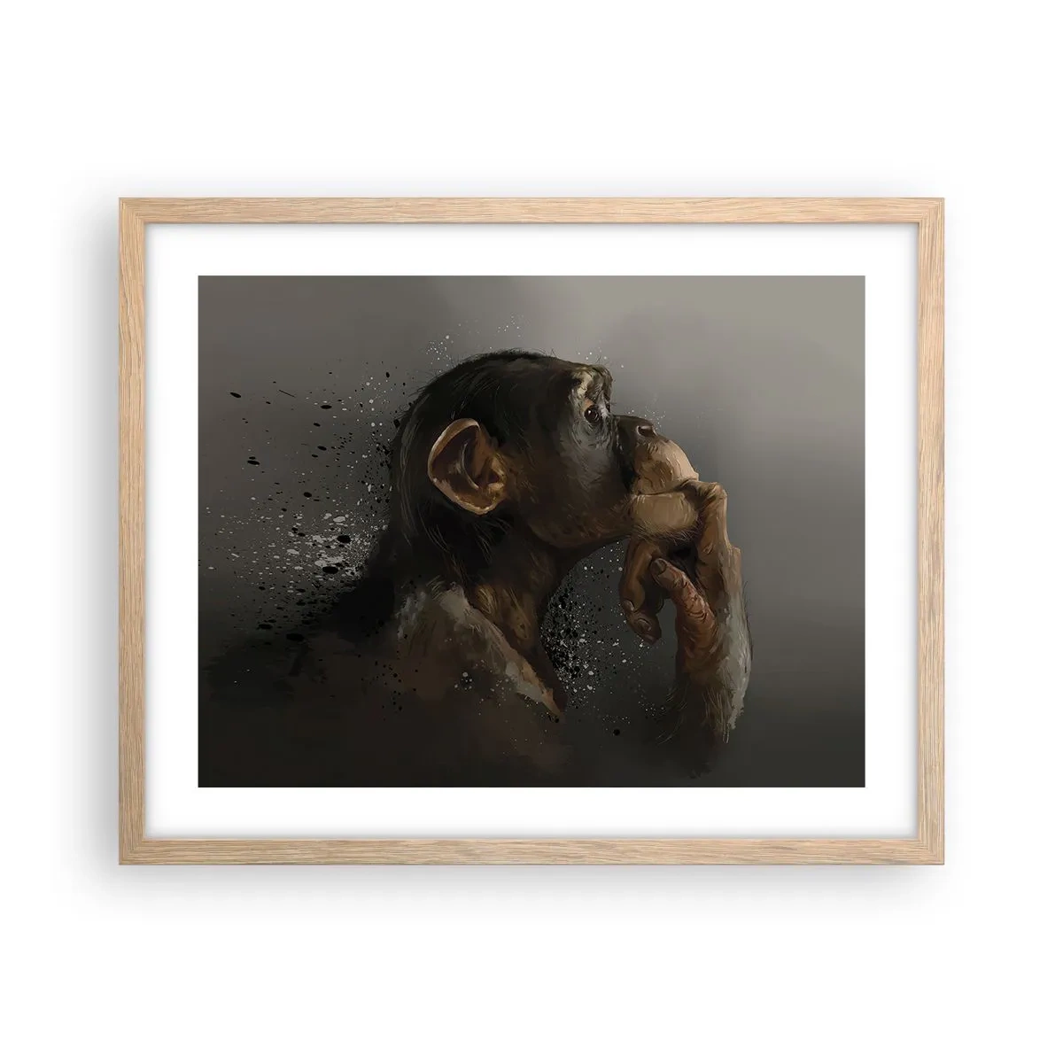Plagát v ráme zo svetlého duba - Určite mysliteľ - 50x40 cm