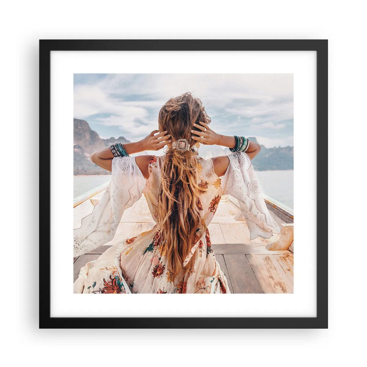 Plagát v čiernom ráme - Na ceste ku šťastiu - 40x40 cm