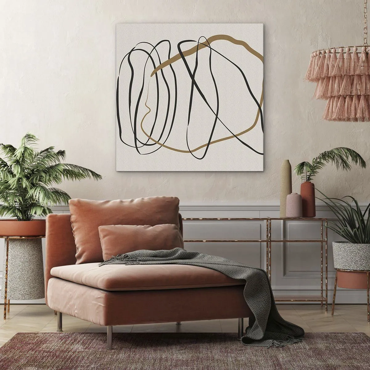 Obraz na plátne - Kompozícia – tanec v slučke - 60x60 cm