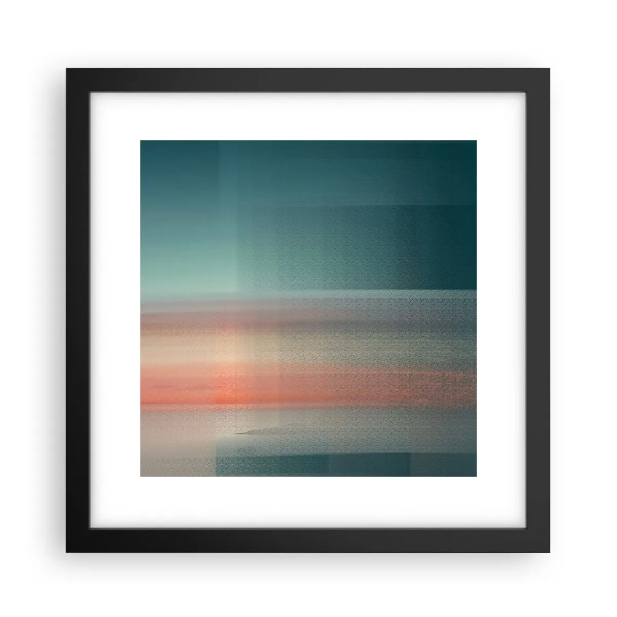 Plagát v čiernom ráme - Abstrakcia: vlny svetla - 30x30 cm