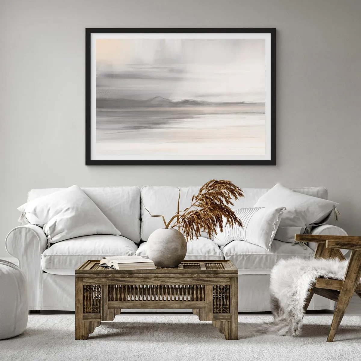 Plagát v čiernom ráme - Zamyslená diaľka - 91x61 cm