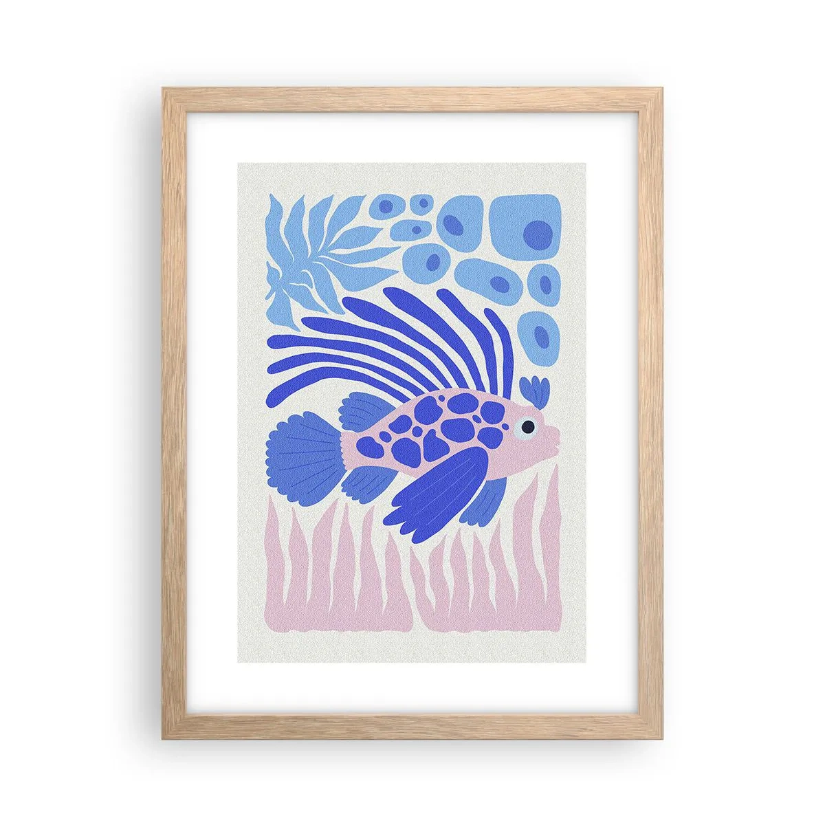 Plagát v ráme zo svetlého duba - Vo svojom živle - 30x40 cm