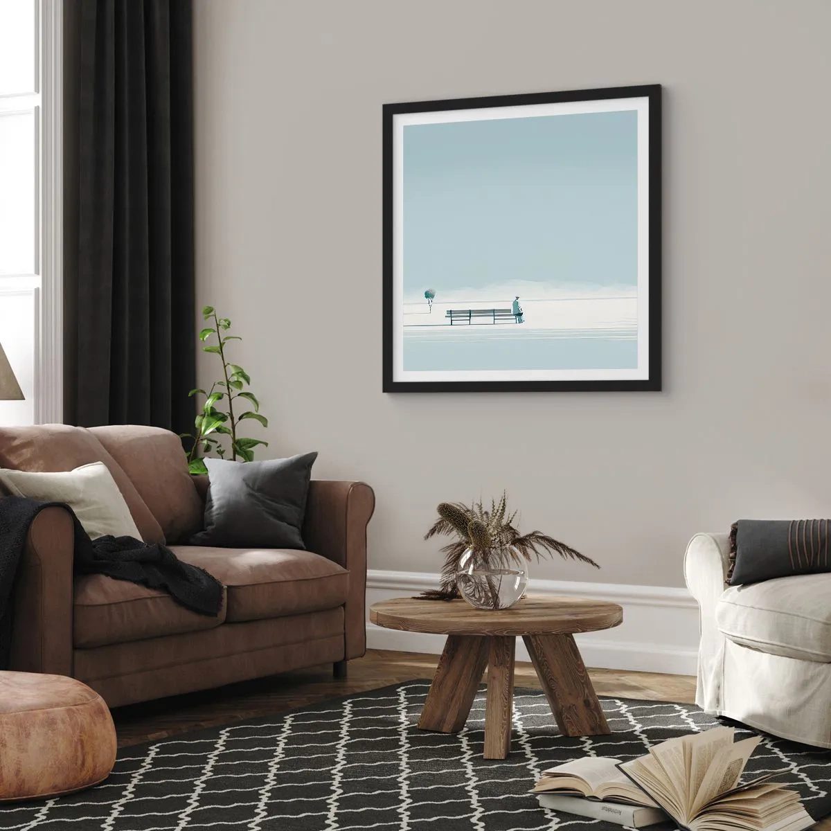 Plagát v čiernom ráme - Áno, čakám. - 60x60 cm