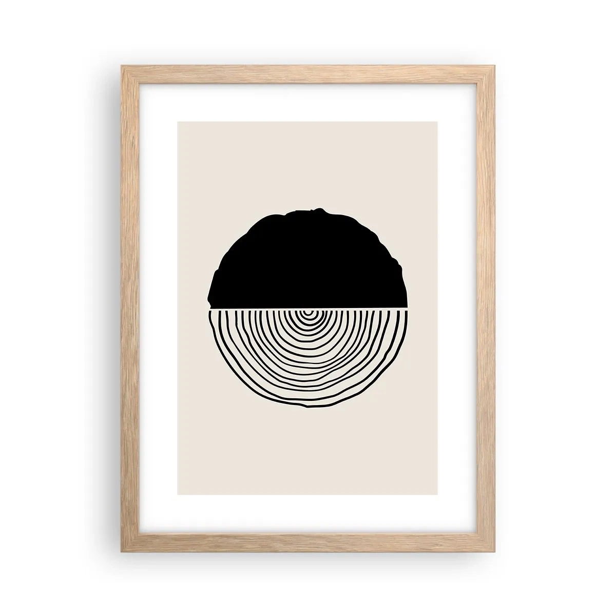 Plagát v ráme zo svetlého duba - Pol na pol - 30x40 cm