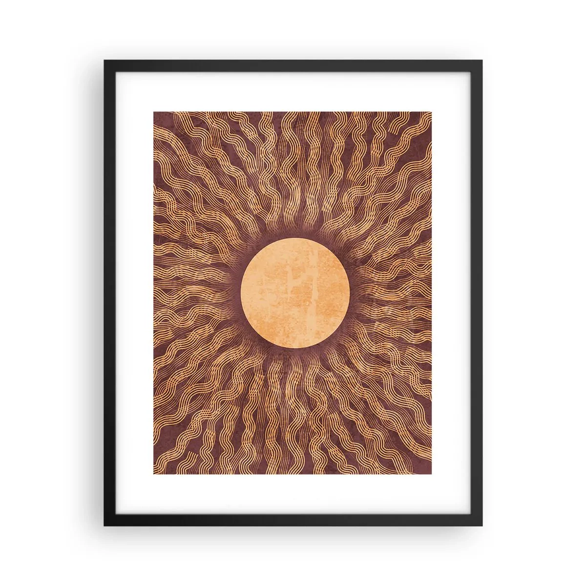 Plagát v čiernom ráme - Ikona slnka - 40x50 cm