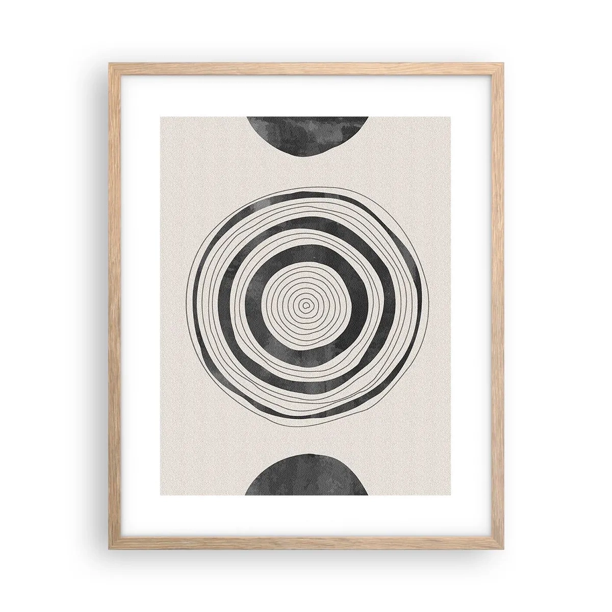 Plagát v ráme zo svetlého duba - Dôležité je to, čo je uprostred - 40x50 cm