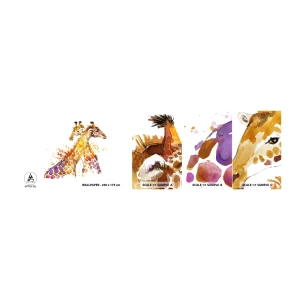 Vzorka Fototapeta Standard Eco - Je to priateľstvo alebo je to láska? - Zvieratá, Žirafa, Grafika - 100x30 cm