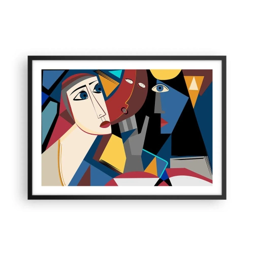 Plagát v čiernom ráme - Konverzácia kubistov - 70x50 cm