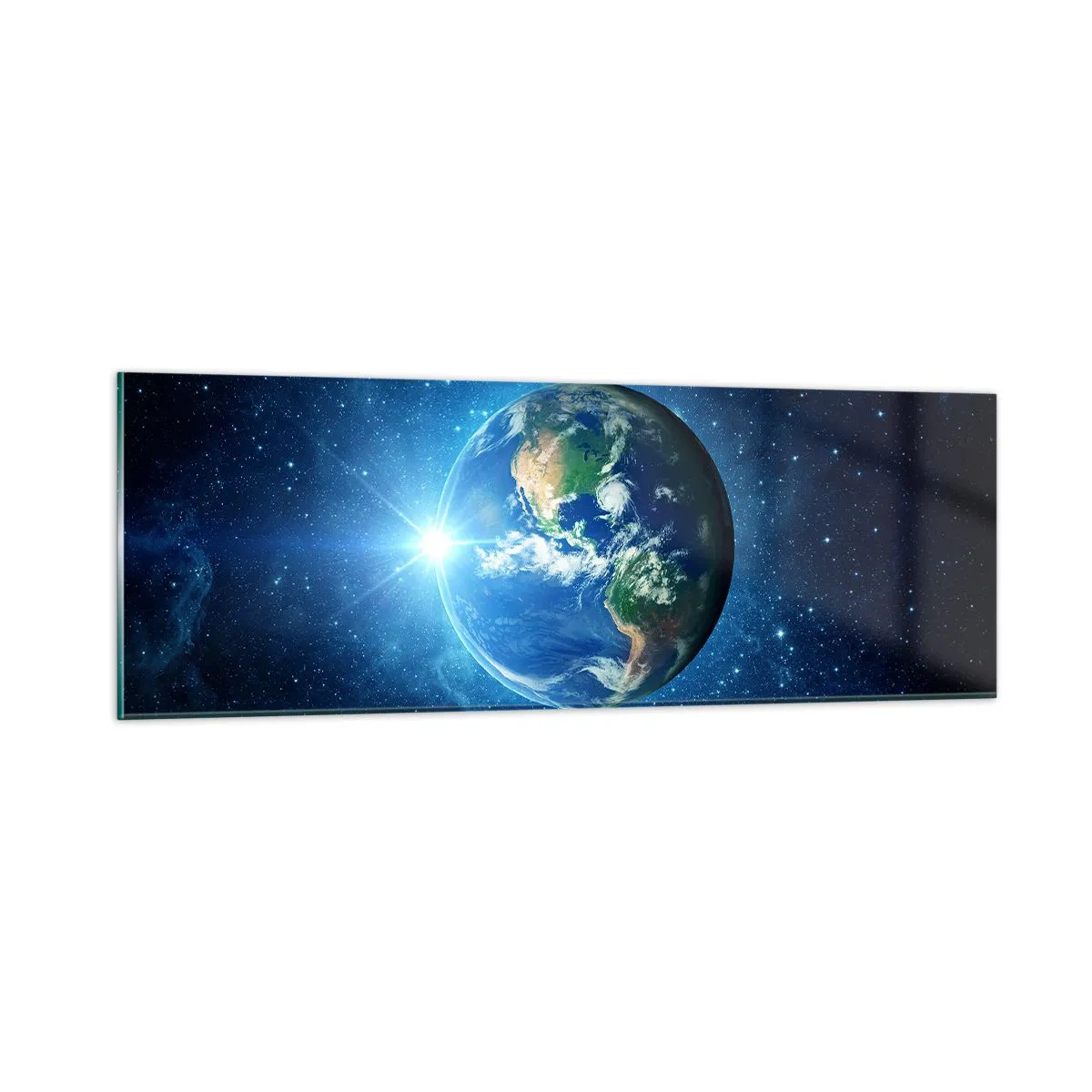 Obraz na skle - Sme v nebi - 90x30 cm