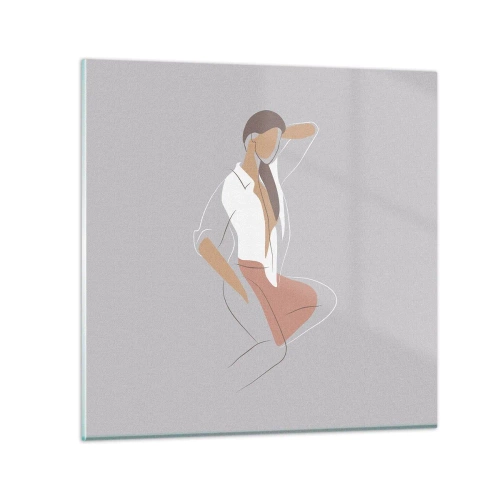 Obraz na skle - Obrys pôvabu - 60x60 cm