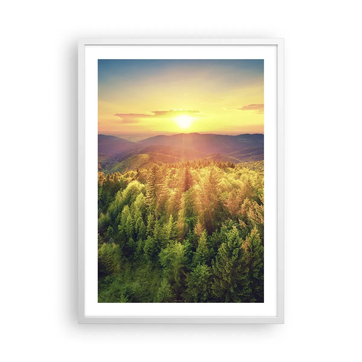 Plagát v bielom ráme - Vrcholky a vrcholy - 50x70 cm