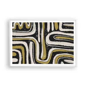 Plagát v bielom ráme - Kompozícia: trakty a uličky - 100x70 cm