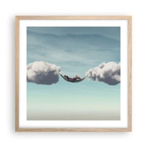 Plagát v ráme zo svetlého duba - Blaženosť okamihu - 50x50 cm