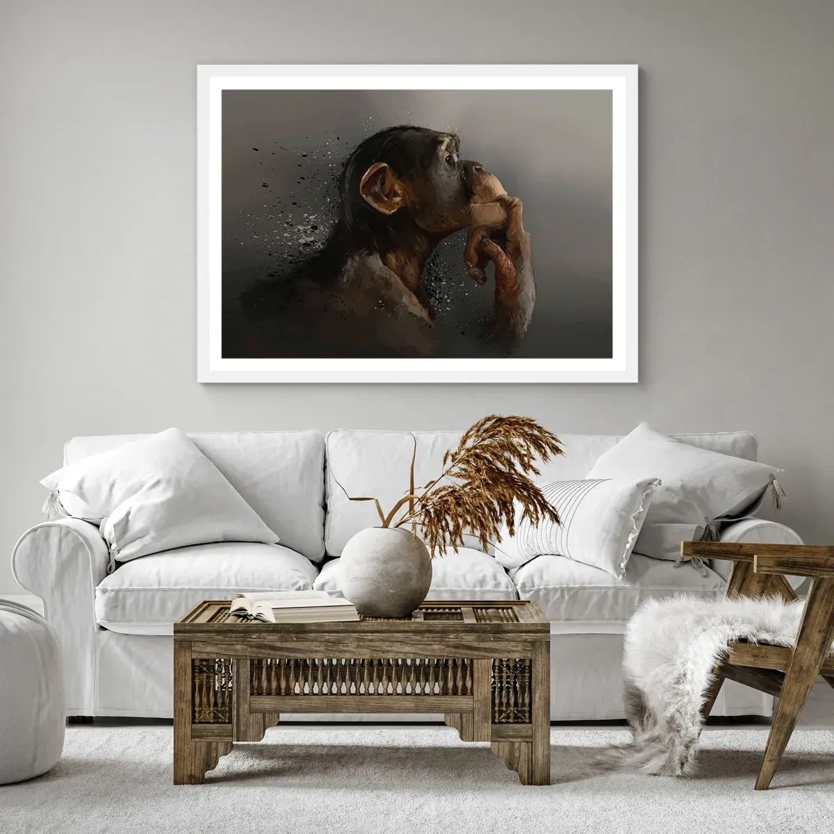 Plagát v bielom ráme - Určite mysliteľ - 70x50 cm