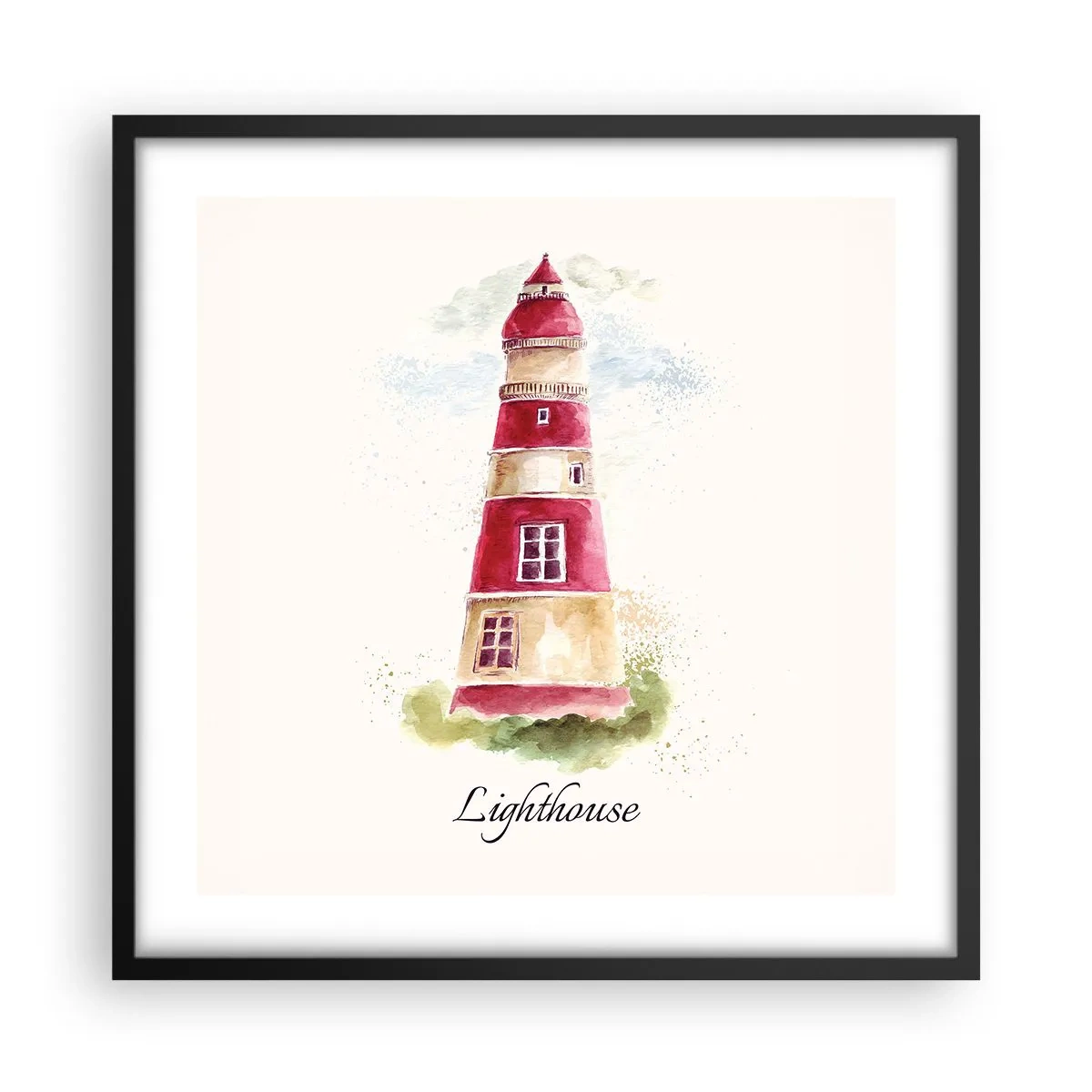 Plagát v čiernom ráme - Tu je vždy počasie - 50x50 cm