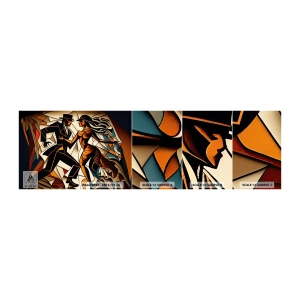 Vzorka samolepiacej fototapety Deluxe Sticker - Tanec vrelosti a vášne - kubizmus, Tancujte, Pár - 100x30 cm