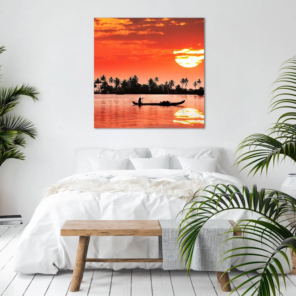 Obraz na plátne - Pokoj trópov pri západe - 70x70 cm