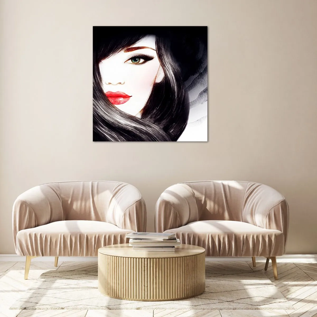 Obraz na skle - Zafírový pohľad - 30x30 cm