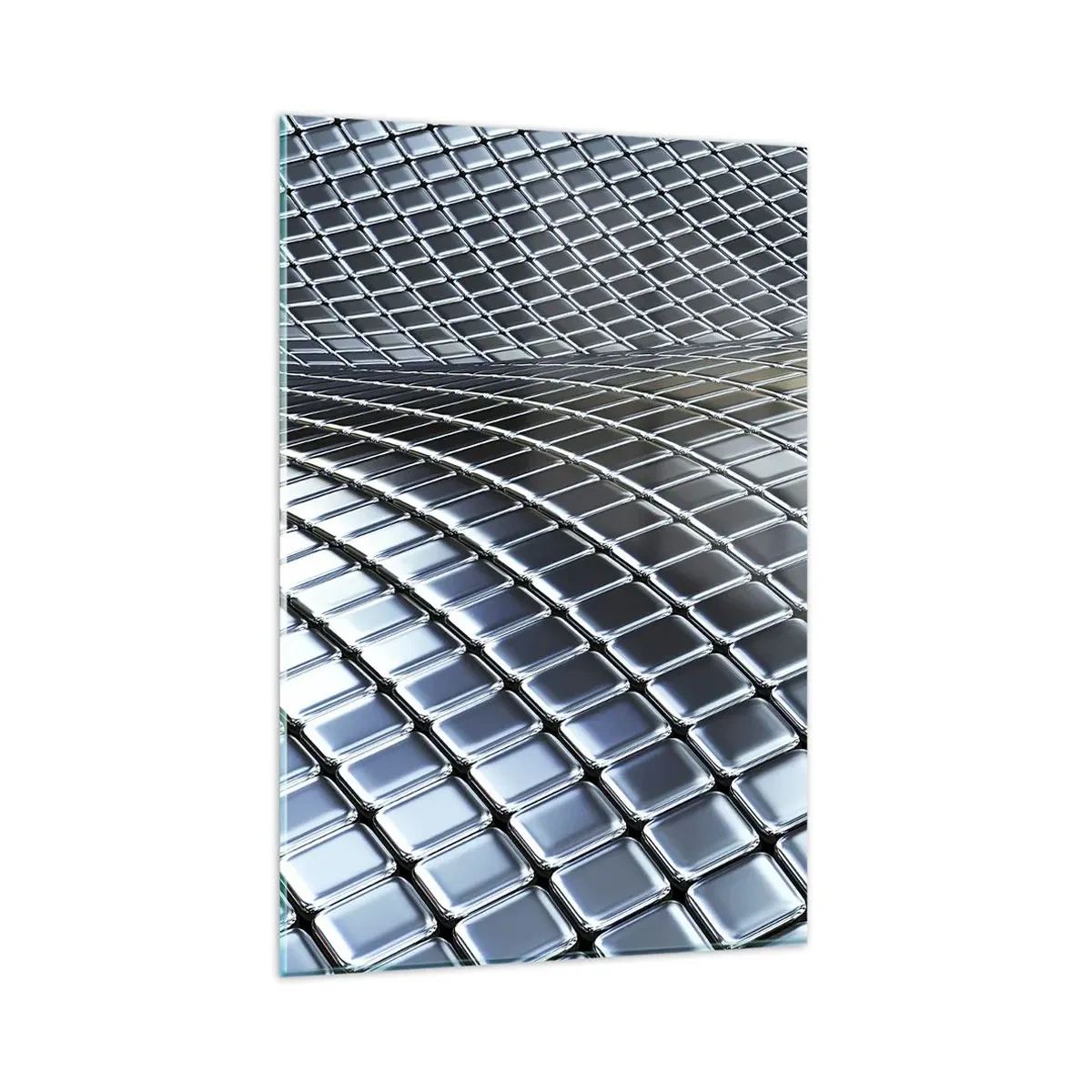 Obraz na skle - Kovová strieborná vlna - 80x120 cm