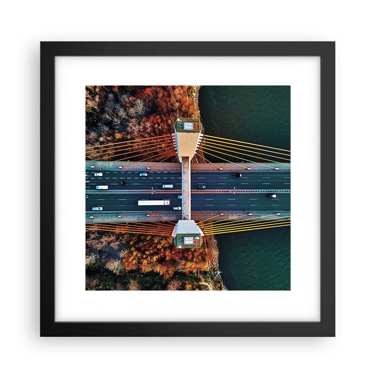 Plagát v čiernom ráme - Za vodami, za lesmi - 30x30 cm