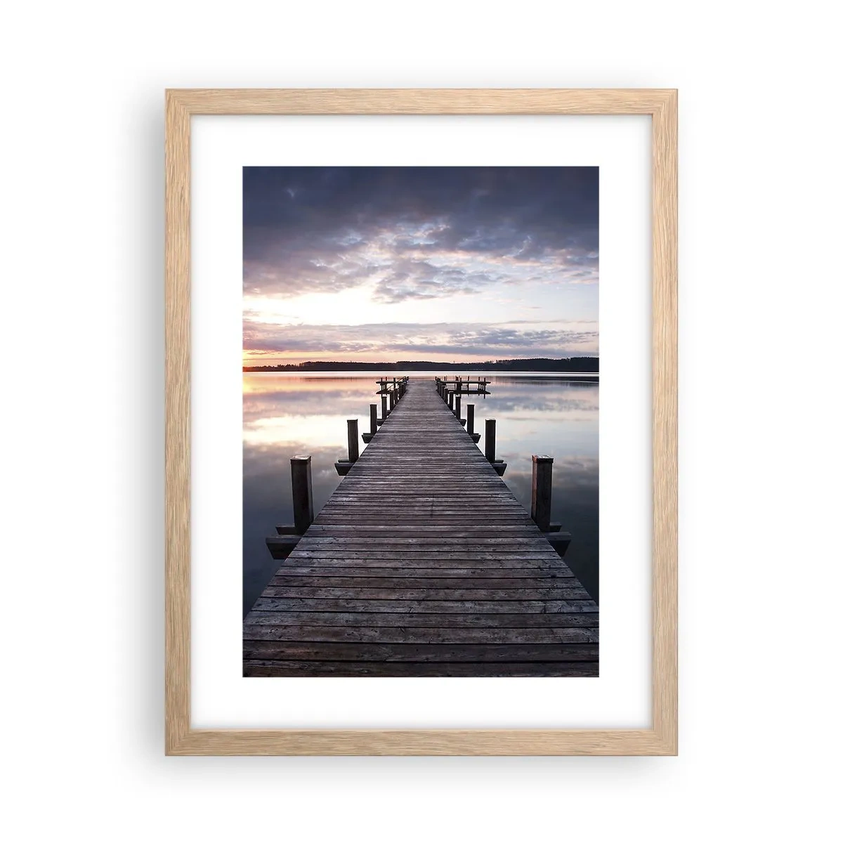 Plagát v ráme zo svetlého duba - Tichá hranica medzi dňom a nocou - 30x40 cm