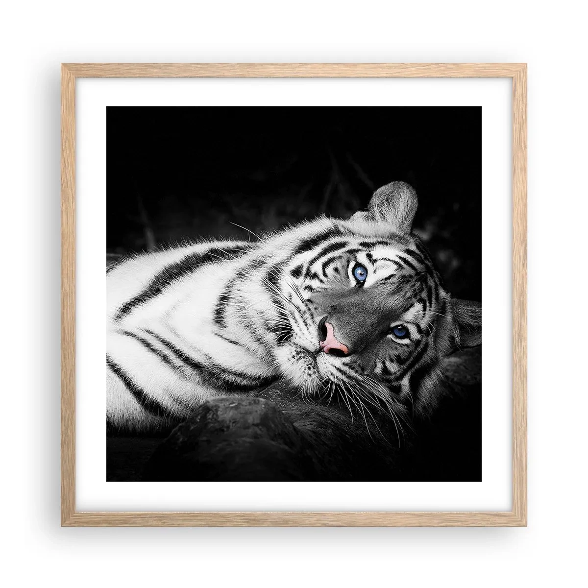 Plagát v ráme zo svetlého duba - Divočina a pokoj - 50x50 cm