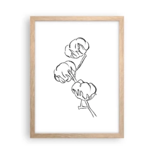 Plagát v ráme zo svetlého duba - Bavlnené páperie - 30x40 cm