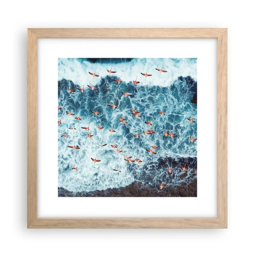 Plagát v ráme zo svetlého duba - Prímorský sprievod - 30x30 cm