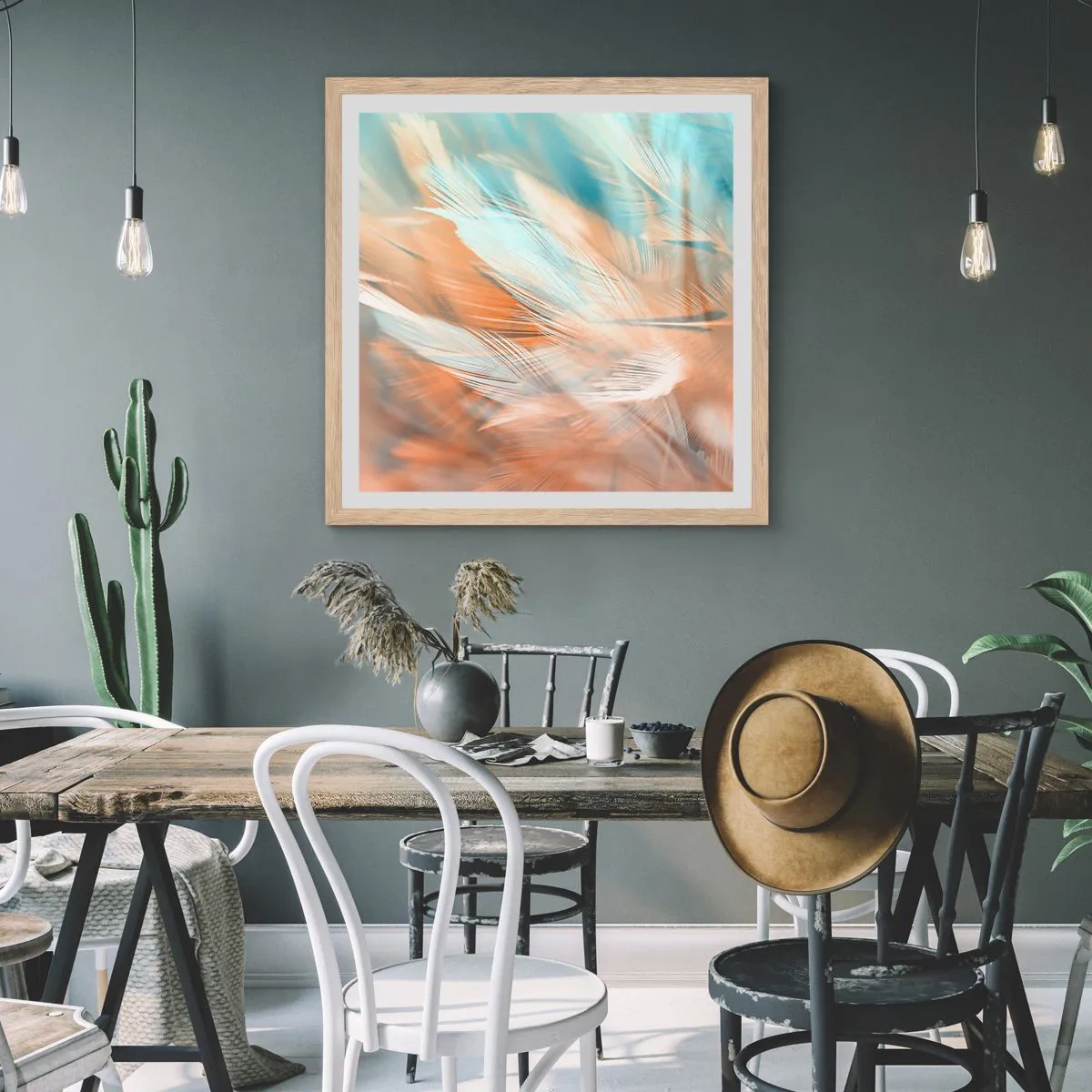 Plagát v ráme zo svetlého duba - V krajine nehy - 40x40 cm