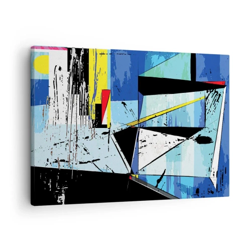 Obraz na plátne - Abstraktná geometrická kompozícia v živých farbách - 70x50cm - Pozerať sa na svet z uhla… - Moderná nástenná dekorácia do obývacej izby a spálne ARTTOR