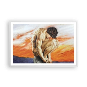 Plagát v bielom ráme - Ponorený do seba - 91x61 cm