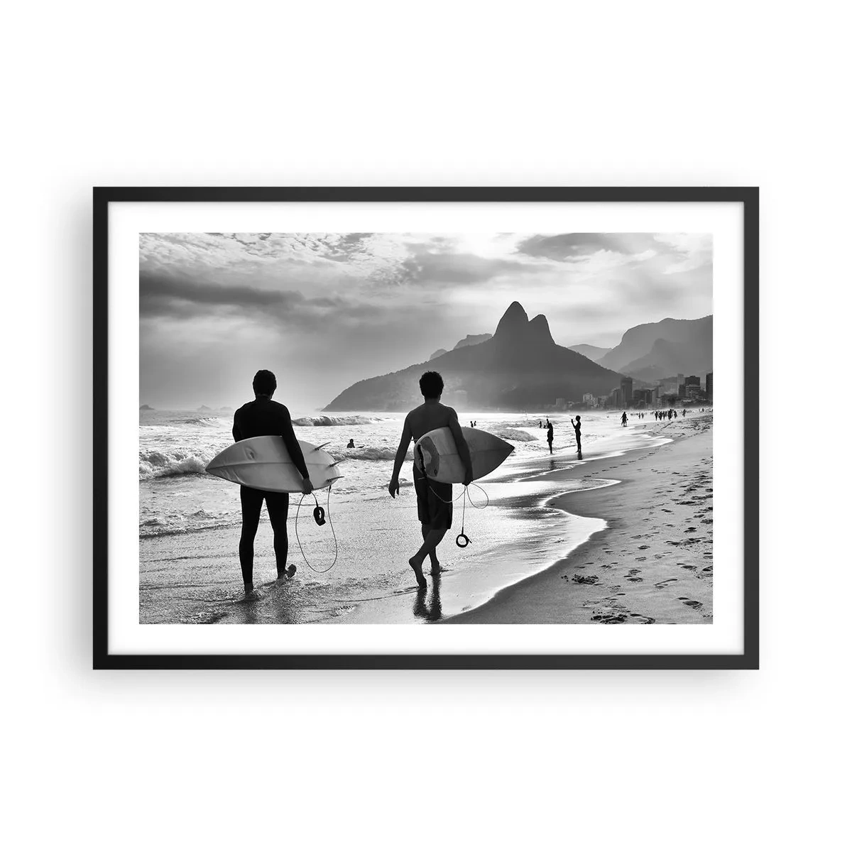 Plagát v čiernom ráme - Samba na jednu vlnu - 70x50 cm