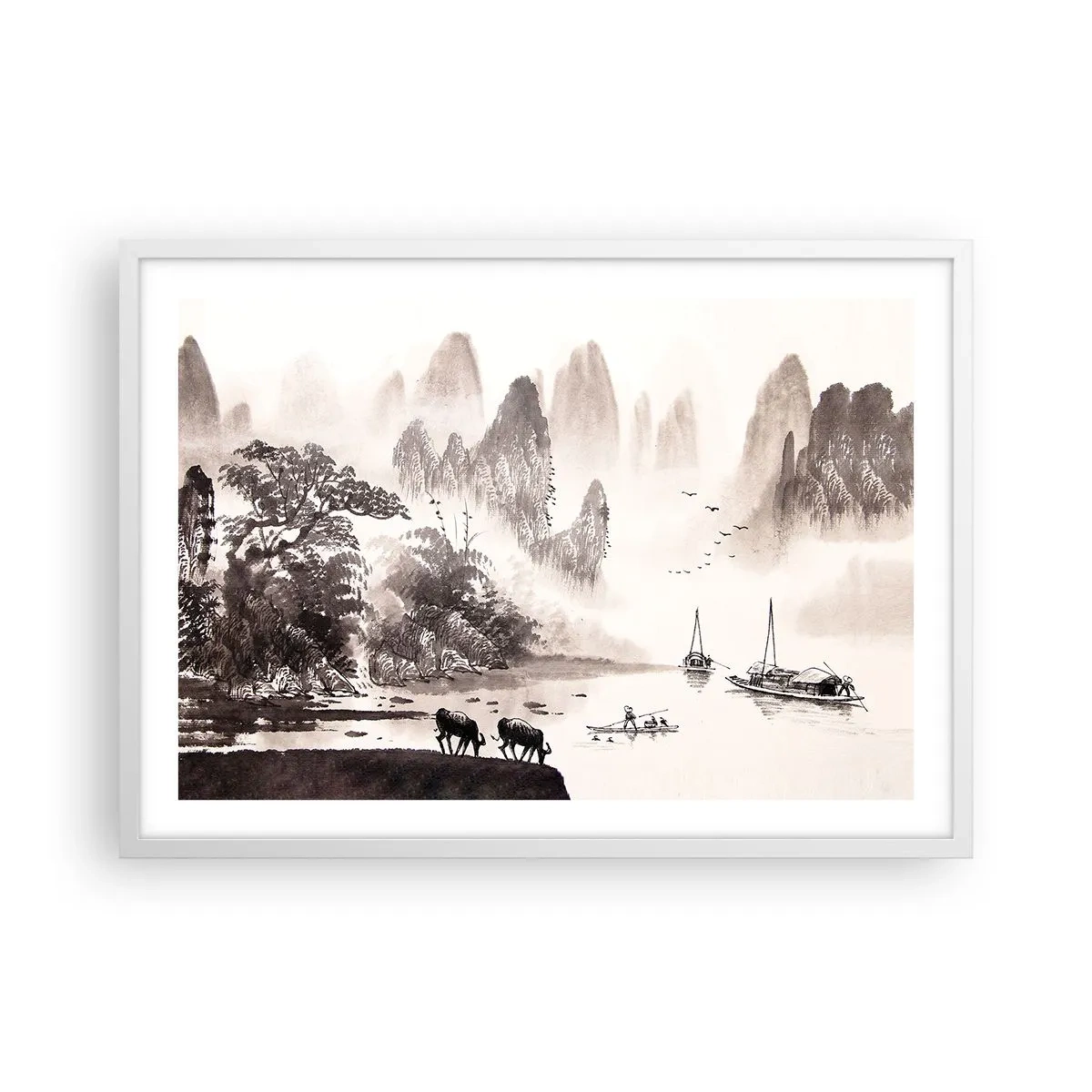 Plagát v bielom ráme - Exotická všednosť Východu - 70x50 cm