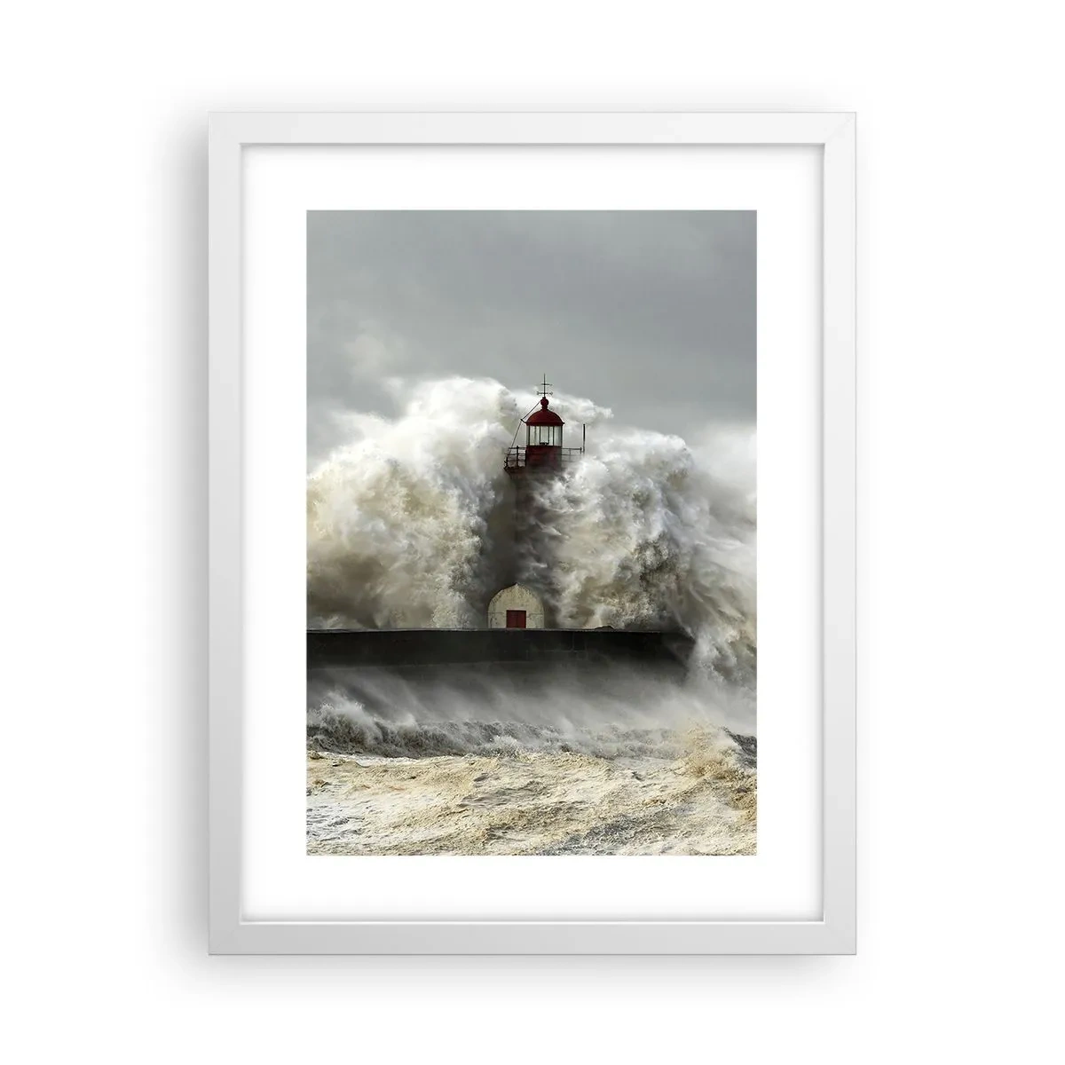 Plagát v bielom ráme - Hnev oceánu - 30x40 cm