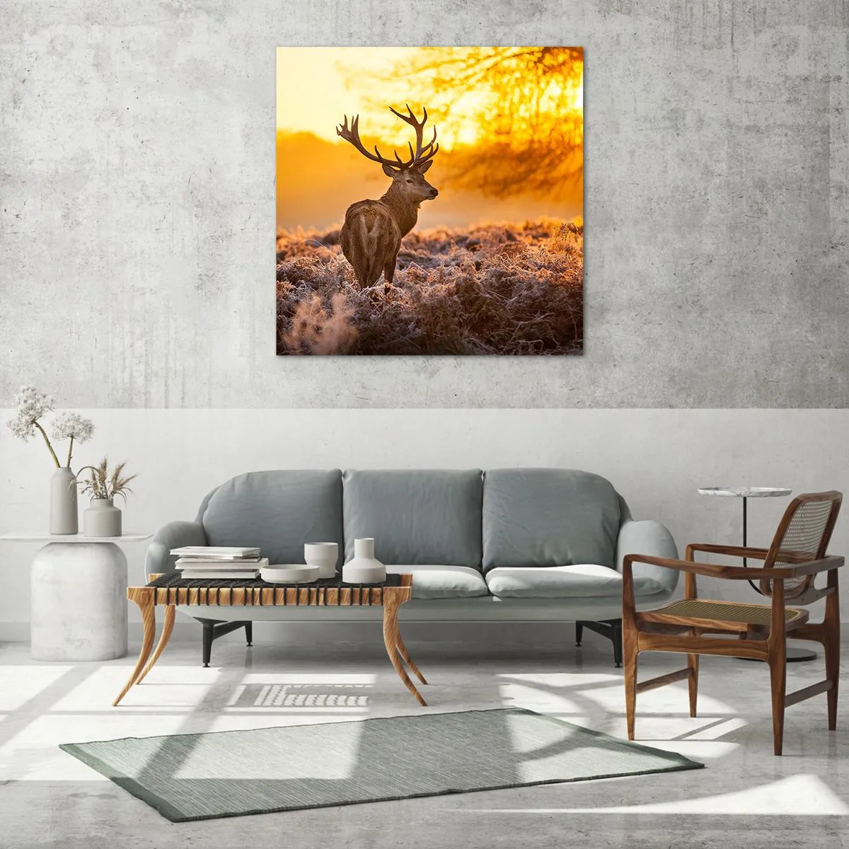 Obraz na skle - Kráľ jesenného lesa - 70x70 cm