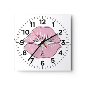 Nástenné hodiny - Si pripravený na bozk? - 40x40 cm