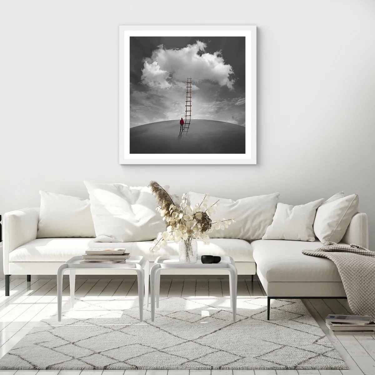 Plagát v bielom ráme - Všetko je možné - 60x60 cm