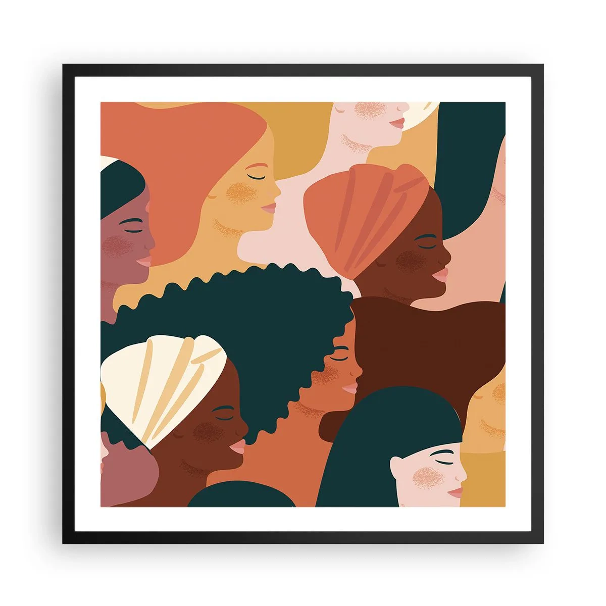Plagát v čiernom ráme - Iba ženskosť - 60x60 cm