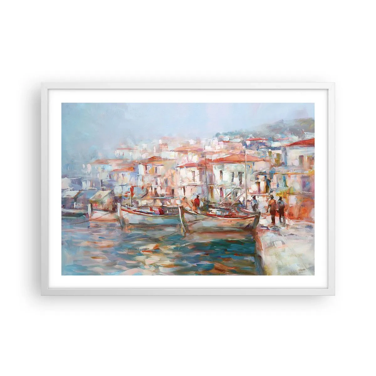 Plagát v bielom ráme - Pastelová dovolenka - 70x50 cm