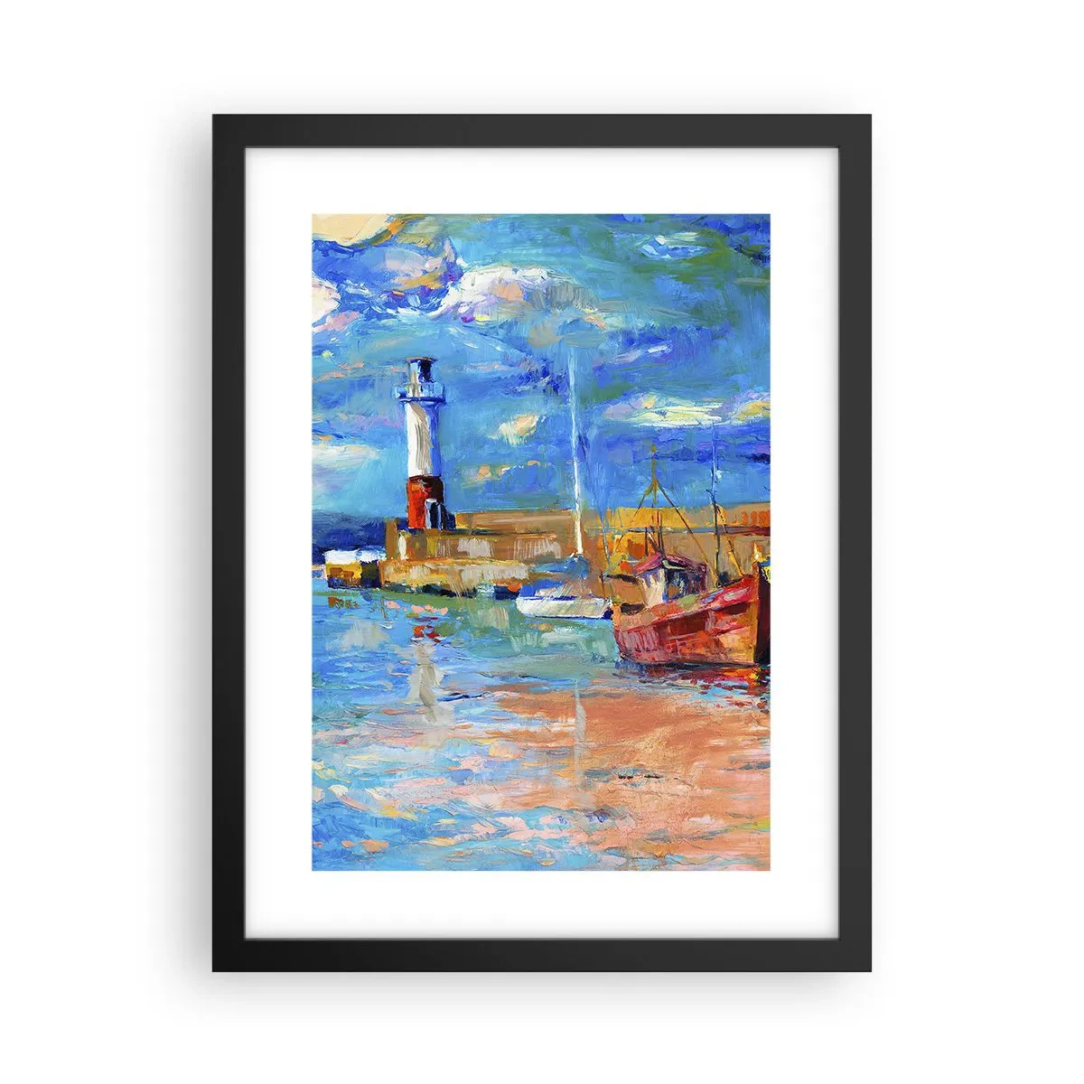 Plagát v čiernom ráme - Popoludní v dúhovom zálive - 30x40 cm