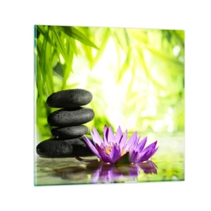 Obraz na skle - V bambusovom hájiku - 70x70 cm