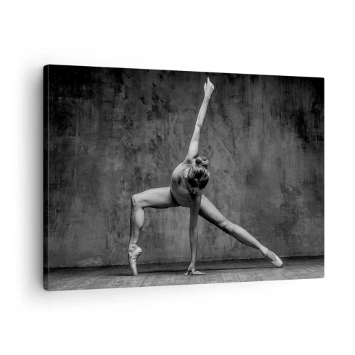 Obraz na plátne - Tanečník v umeleckej póze pri surovej stene - 70x50cm - Ideál rovnováhy - Moderná nástenná dekorácia do obývacej izby a spálne ARTTOR